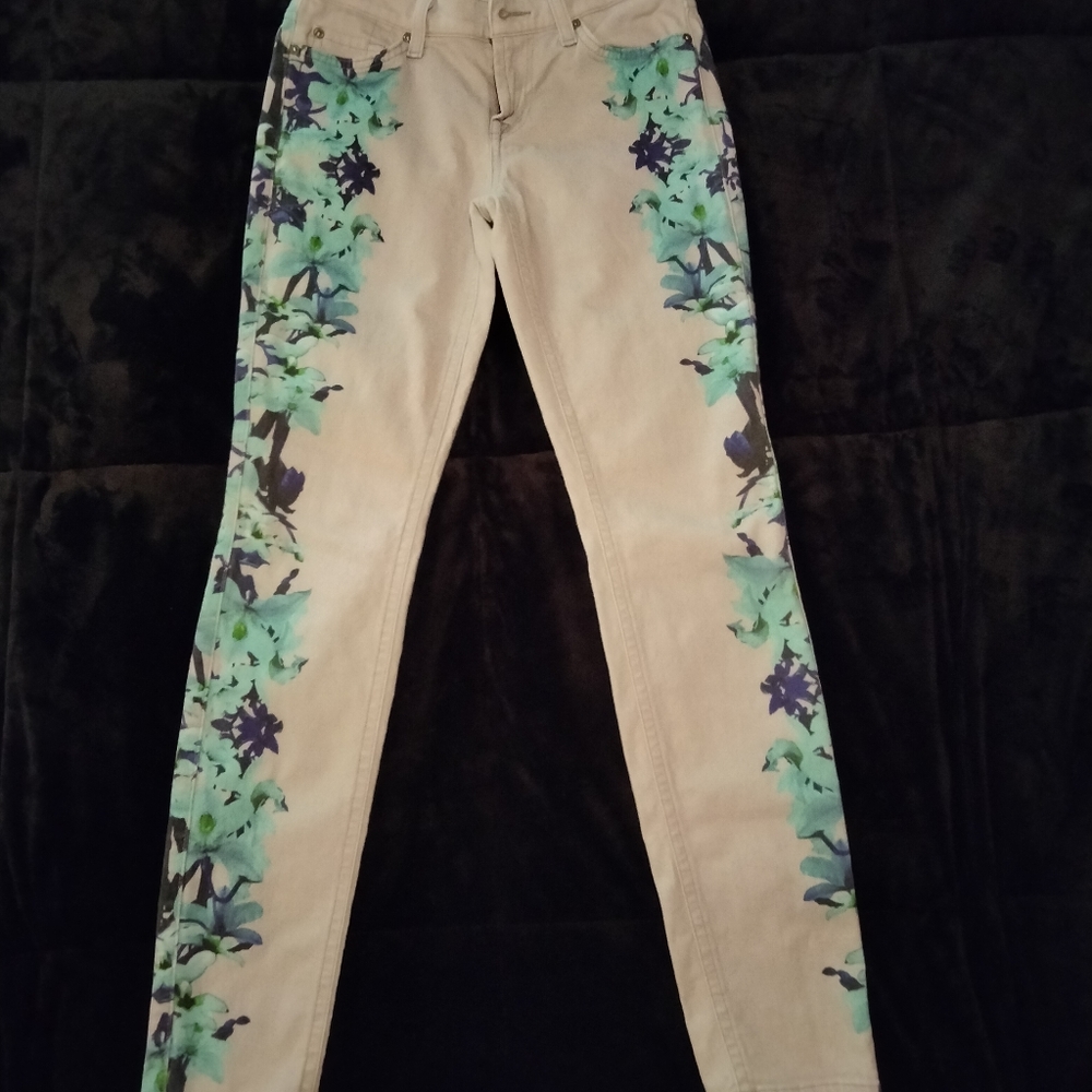 7 For All Mankind Floral Skinny 26
